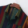 Camicie casual da uomo Camicia hawaiana a maniche corte da uomo monopetto stampata in 3D Camicia oversize casual a righe multicolori stampata S-5x 230519