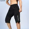 Men's T-Shirts Men's Summer Shorts Breeches Light Long Calf Length Shorts Husband Elastic Waist Band Quick Dry Stretch 6XL Black Bermuda Male J230522