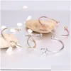 Chaîne Vente Cravate Noeud Coeur Charme Bracelet Bracelet Pour Les Femmes Doux Sier Or Rose Placage Fil Ouvert Demoiselle D'honneur Bijoux Cadeau Drop Delive Dh1W8