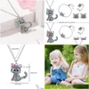 Oorbellen ketting set f19d kattenjuwelen voor meisjes armbandringring oorbel sets kinderen regenboog steentjes vrouwen drop dhgarden dhvlg