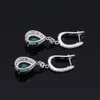 Sets GEM'S BALLET Solid Water Drop Natural Green Agate Jewelry Set For Women 925 Sterling Silver Gemstone Vintage Earrings Ring Set