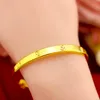 Bangle Pure 14K Gold Bangles Jewelry for Women Not Fade Gold Pulseira Feminina Bizuteria Wedding 14 K Gold Trendy Charms Bangle Females