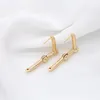 Huggie 10Pairs/LOT New Fashion Copper Classic Gold Color Pin Charms Hoop Earrings for Women Jewelry Gift