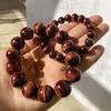 Strand Zhen-D Jewelry Natural Red Tiger Eye Stone Gemstone Beads Bracet