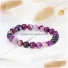 Cuentas de 8 mm de piedra natural Hebras hechas a mano Pulseras de cuentas Ojo de tigre Pulsera mate para mujeres Hombres Curación Nce Joyería Venta al por mayor Drop D Dhse6