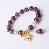 Strand Diy Fashion Agate Amethyst Armband Girl Student Charm Bangles Gourd Pendant Ge flickvän Födelsedagsfest smycken gåvor