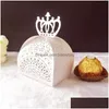 Geschenkwikkeling Hollow Out Candy Box Crown Laser Cut Chocolate Boxes Baby Shower FAVORS Drop Delivery Home Garden Feestelijk feest SU DHRK3