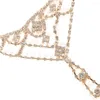 Anklety Prosty modny kryształowy instep z łańcuchem u nogi damskiej imprezy dla kostek kostek sandały biżuterii