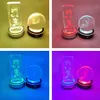 Nyhetsobjekt USB 3D Multicolor LED Light Base med Touch Switch Lamp Base Round Stand Holder For Crystal Glass Art Decoration Display Stand G230520