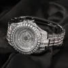 손목 시계 UWIN 남자 여자의 비즈니스 시계 아이스 아웃 쿼츠 시계 럭셔리 최고 품질 자동 방수 손목 시계 230519