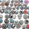 Bracelets 50pcs/lot Mixed Style 18mm Metal Snap Buttons Jewelry 50 Designs Ginger Crystal Snap Fit 18mm Snap Bracelet Bangles Necklace