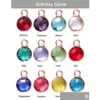 Charmes En Gros De Mode 6Mm Pierre De Naissance Cristal Pendentif En Verre Pour Bracelet Bracelet Collier Or Rose Mignon 12 Colorf Mix Style Diy Je Dhzfe