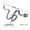 클립 온 스크류 백 1pc 황동 뱀 이어링 클립 피어싱 펑크 비 피어스 클립 귀걸이 귀 커프스 남성 검은 가짜 dhye2