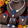 Boucles d'oreilles Collier Ensemble Soramoore Jewel 2023 Dubaï Exclusif Haute Qualité De Luxe Fl Cubique Zircone Bijoux 4 Pcs Femme Elega Dhgarden Dhnps