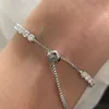 Bangle PANSYSEN Klassieke 100% Zilver 925 Sieraden Echte Moissanite Bedelarmbanden voor Vrouwen 18k Wit Goud Kleur Bruiloft Verlovingscadeau