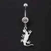 Navel Belly Button Rings Dingling Women Summer Gecko Vintage rostfritt stål Piercing Body Jewlery 2023 Ny guld svartvit färg