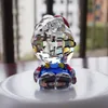 Jewelry Exquisite Crystal Cartoon Cat Figurines Car Ornament Apple Kitty Cat Animal Paperweight Home Table Decoration Lady Child Gift