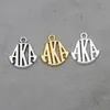 Bangle Rainxtar Alloy Greek Letter Charms Vintage AKA Letter Bangle Charms 50pcs / Lot 16 * 18 mm AAC1090