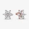 Sparkling Herbarium Cluster Stud Earrings for Pandora 18K Rose Gold Party Earring Set designer Jewelry For Women Crystal diamond Flower earring with Original Box