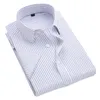 Camisas casuais masculinas verão s ~ 8xl listrado de manga curta listrada camisa quadrada colar de colarinho não-ferro anti-ruinagem de bolso social camisa social 230519
