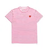 Nakış CDG Moda Erkek Oyun Tişört Tasarımcı Kırmızı Kalp Gömlek Commes Sıradan Kadın Gömlek Des Rozet Garcons Yüksek Quanlity Tshirts Pamuklu Boy S -2XL