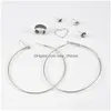 Stud 7 PCs/Set Sier Turquoise Circle Heart Brincos de elefante para mulheres Brincho de breol de jóias de jóias de jóias de jóias de jóias dhhux