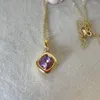 Ketens 1 pc 18k 14k real gold vergulde vintage hoge luxe pureple saffier amethist edelsteen edelstenen ketting 925 zilveren ketting fijne sieraden