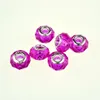 Crystal gratis frakt 100 st 14x9mm hetrosa fasetterade glaspärlor Murano Big Hole Pärlor för smycken som gör europeiska armband DIY -pärlor