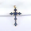 Pendanthalsband 6st trendiga Dainty Gold-Color CZ Zircon Pave Cross Halsband Guldpläterad koppar Religiös smycken