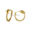 Dangle Chandelier High Quality Knotted Circle Hoop Earring For Women Girls Stianless Steel Gold Plating Round Fashion Jewelry Gift Dhi72