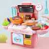 Kitchens Play Food Children Kitchen Toys Simulation Dinnerware Educational Toys Mini Kitchen Food Pretend Play Role Playing Girls Toys Cooking Set 230520