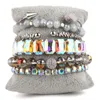 Strand RH Fashion Bohemia Jewelry Crystal Bracelet Stone/Crystal Deved and Drop Charm 6pc Stack Stack Bangle bangle for Women
