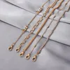 Braccialetto 5 pz/set braccialetto a catena aperta opale foglia di farfalla di cristallo placcato oro per regalo di gioielli Femme di lusso da donna