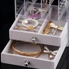 Pudełka Naszyjniki QM Kolczyki biżuteria pudełko przezroczyste przezroczyste duże pojemność do włosów akcesoria ręczne biżuteria biżuteria