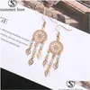 Dangle Chandelier New Fashion Vintage Ethnic Leaf Earrings Bohemia Dream Catcher Long Tassel Earring With Seed Bead Personalized F Dhd4L