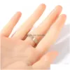 Med sidogenar Baguette Zircon Diamond Rings Iced Out Bling Square Cubic Zirconia Men Charms Luxury Fashion Hiphop Jewelry for Gift Dheit
