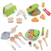 Küchen Spielen Essen Kinder Holz Simulation Toaster Salat Gemüse Küchenspielzeug Jungen und Mädchen Spielhaus Kochen Küchenset 230520
