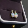 Stud Elegant Silver Opal Stud Earrings for Daily Wear 5mm*7mm Natural White Opal Silver Earrings 925 Silver Opal Jewelry