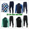23 24 Algeria Algerie Mens Kids Football Trackuit Jersey Kit Set Men Training Suit Suit Sutsuits Survetement Foot Chandal Futbolジャケットジョギングセット