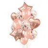 Decoração rosa ouro balões folha champanhe balão de casamento globos babyshower aniversário decoração suprimentos