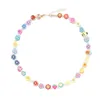 Kedjor Multicolor Fruit Sun Face Flower Beaded Summer Necklace Women Girl 2023 mode blandade pärlor handgjorda vackra chokersmycken