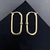 Boucles d'oreilles créoles métal long anneau 2023 bijoux de luxe à la mode pour les femmes cadeaux d'anniversaire de fête en trois couleurs.