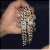 Chaîne New Hip Hop Or Mens Simated Diamant Bracelets Bijoux Mode Glacé Miami Cubain Lien Bracelet Drop Delivery Dhzwv