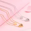 Anhänger Halsketten 2023 Design Gold Farbe Edelstahl Halskette Doppelschicht Herz und Mama für Muttertagsgeschenk Schmuck