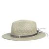 Stingy Brim Hats Raffia Straw Summer Women Men Travel Beach Sun Hat Elegant Lady Fedora Wide Panama Viseras Mujer Zomer Hoeden