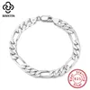 Bangles Rinntin Luxury 925 Sterling Silver Italian 6.5mm Diamondcut Figaro Link Chain Armband för män tonåring kvinnliga smycken gåvor SB108