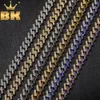 Necklaces THE BLING KING Fashion Iced Prong Cuban Link Chains Necklaces 15mm MutilColored Blue/Black Rhinestones Hiphop Jewelry Mens