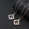 Necklaces 925 Sterling Silver Necklace Stereo Square Projection Necklace Custom Commemorative Photo Pendant Couple Bff Jewelry for Men