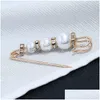 Pins Brooches Big Vintage Pin Design Pearl Brooch For Women Fashion Rhinestone Inlayed Shirt Dress Clothes Jewelry Accessories Drop Dhw7L