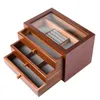 Scatole Grande scatola di immagazzinaggio di gioielli in legno Organizzatore per ragazza Desktop Vintage multistrato Organizzatore di immagazzinaggio di gioielli Custodia con cassetto Idee regalo